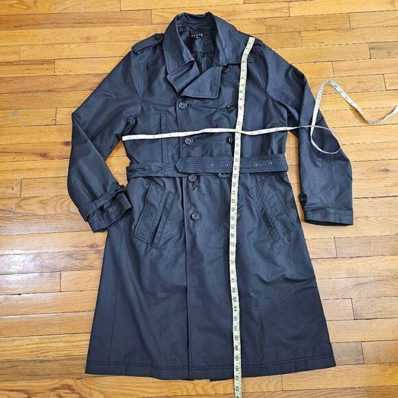 Theory Sarisa Belted Trench Coat Medium Knee Length Rain Jacket - Picture 5 of 7